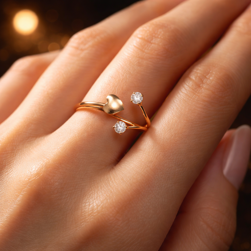 elegant heart ring with ad stone elegant heart ring with ad stone