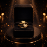 elegant ring with bow and heart